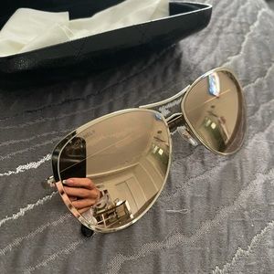 Chanel golf pilot aviator mirrored sunglasses